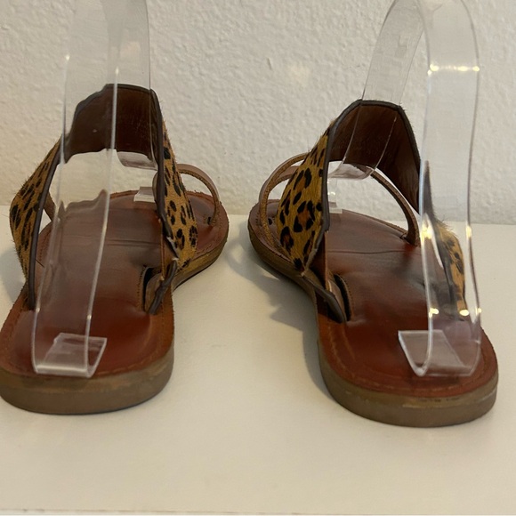 MIA leopard print genuine leather pony hair sandals size 6 spring summer beach - Picture 5 of 8